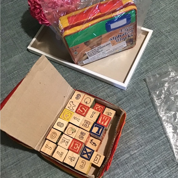 MyKids Brand 45PC Alphabet Blocks Vintage Set1has Wrap sealed1was open To Show - Picture 3 of 5
